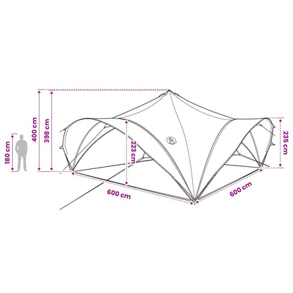 Party Tent Green 600 x 600 x 400 cm Polyester and Steel