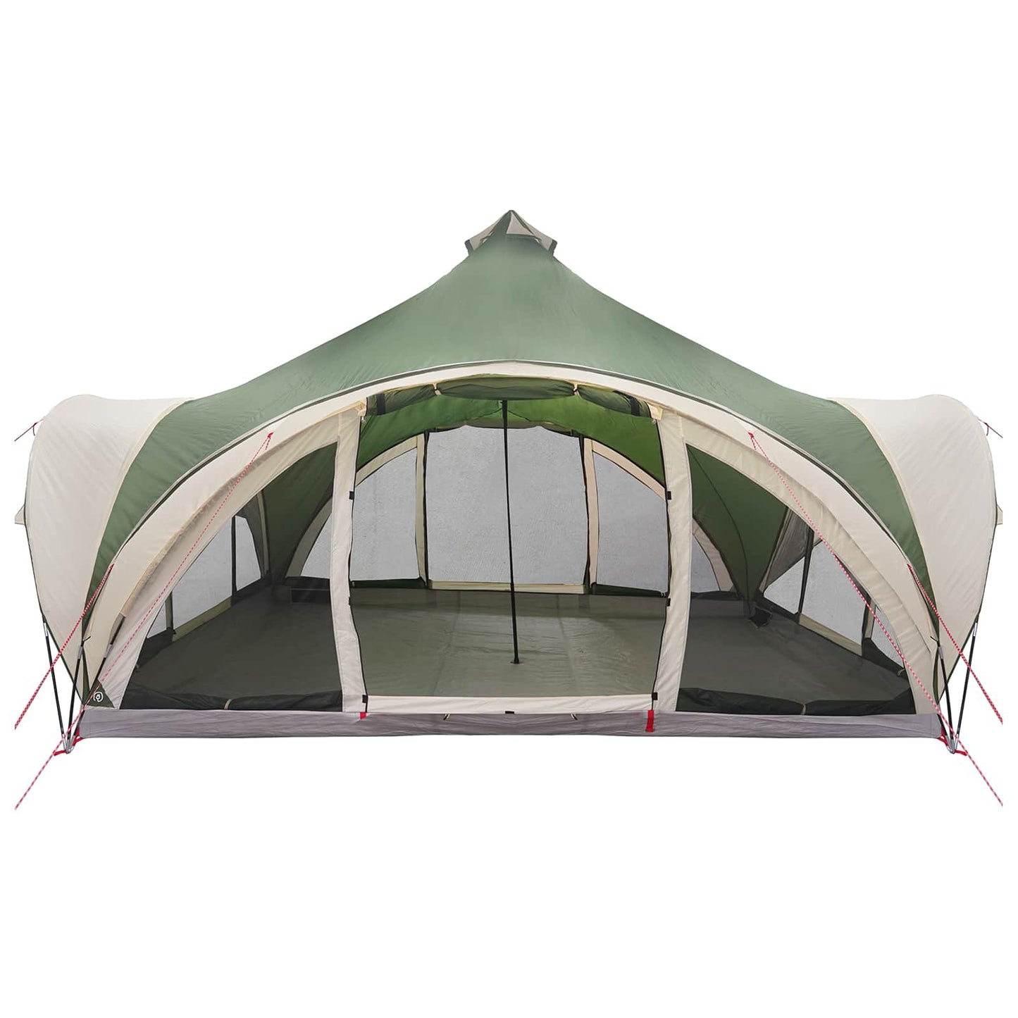 Tipi Tent with Roof Green 18-Person Polyester and Steel