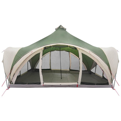 Tipi Tent with Roof Green 18-Person Polyester and Steel