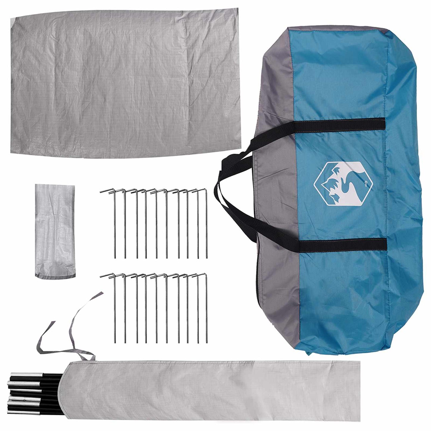 Tipi Tent with Roof Blue 18-Person Polyester and Steel