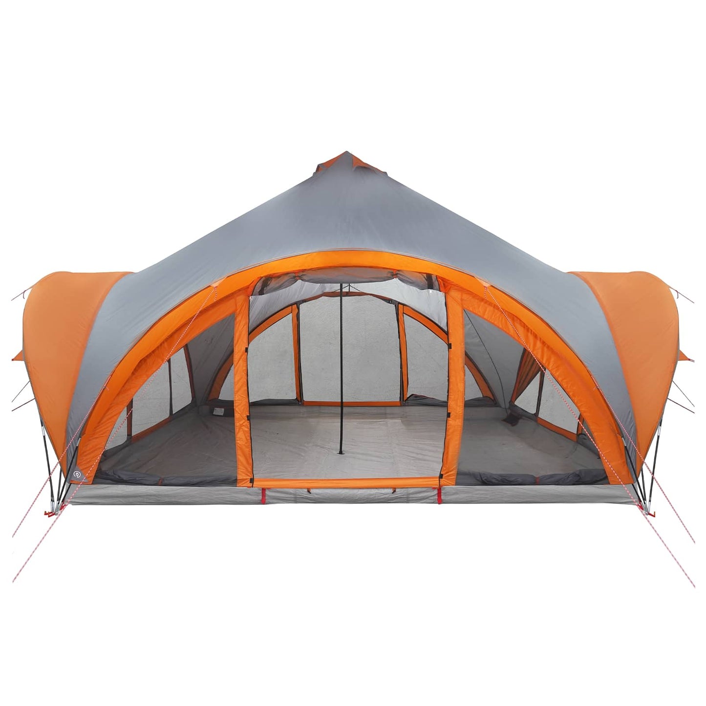 Tipi Tent Grey and Orange 18-Person Polyester and Steel