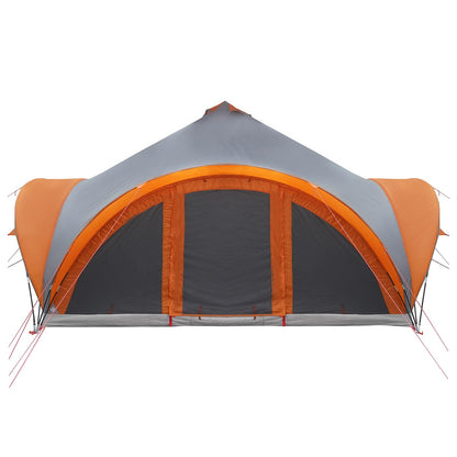Tipi Tent Grey and Orange 18-Person Polyester and Steel