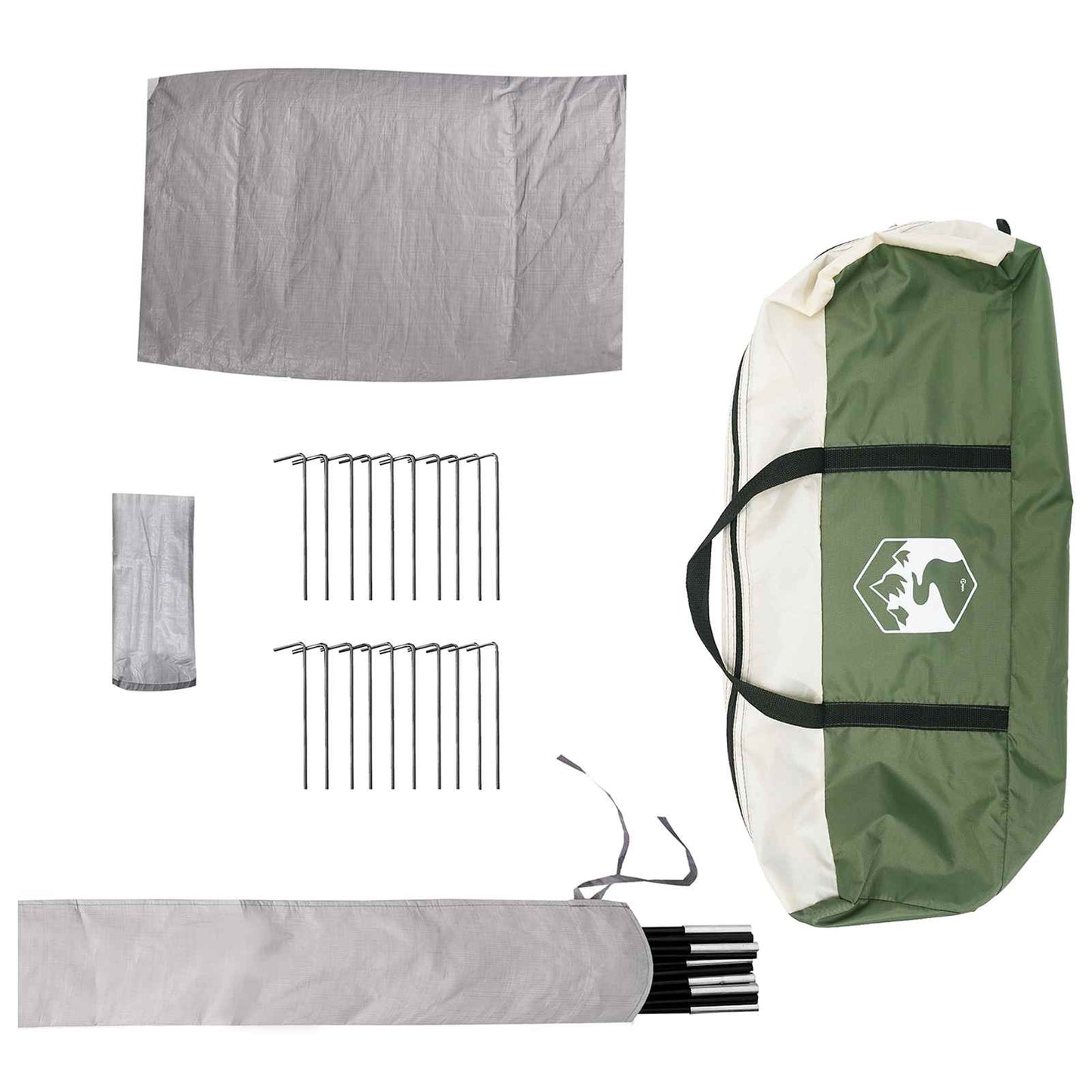 Tipi Tent with Roof Green 6-Person Polyester and Steel