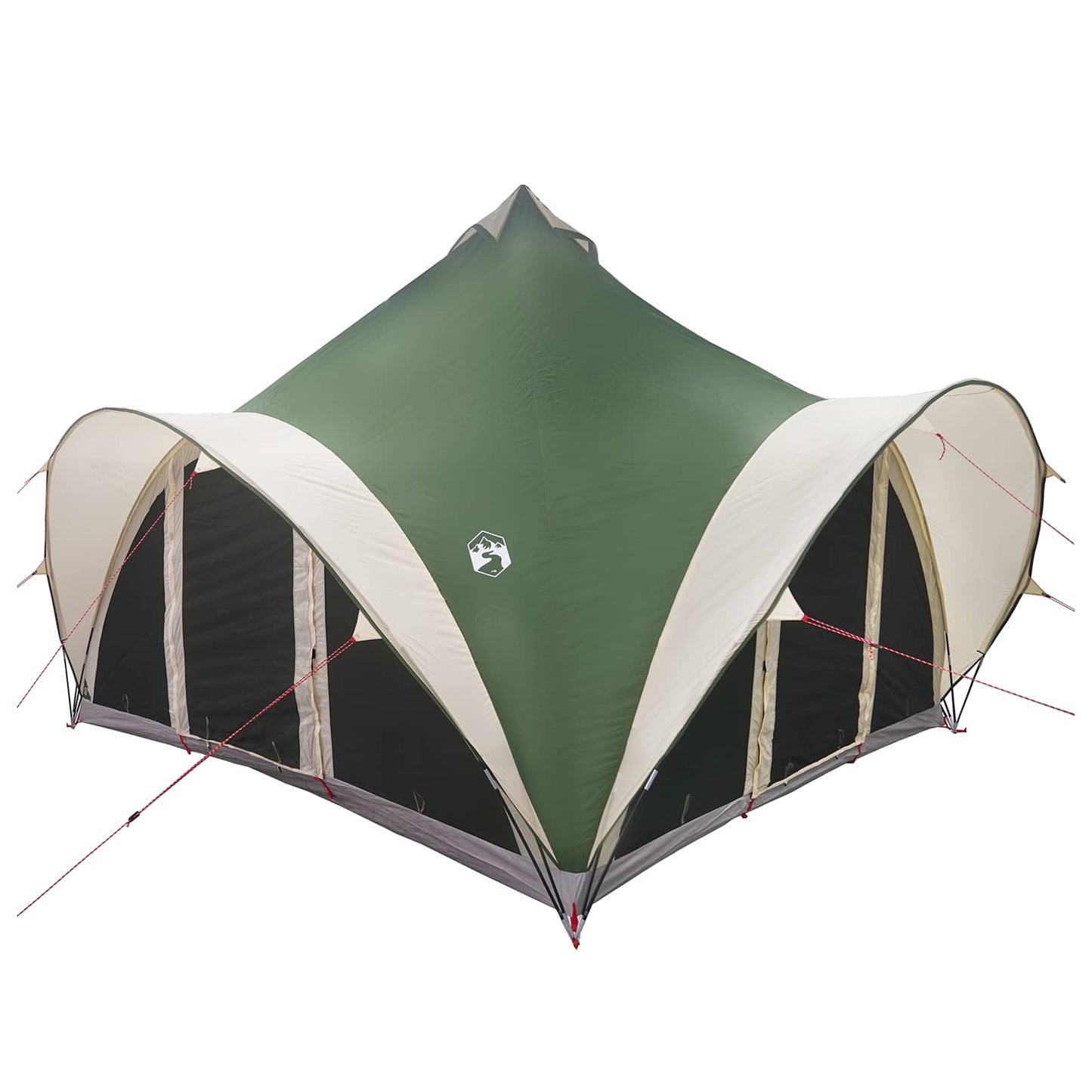 Tipi Tent with Roof Green 6-Person Polyester and Steel