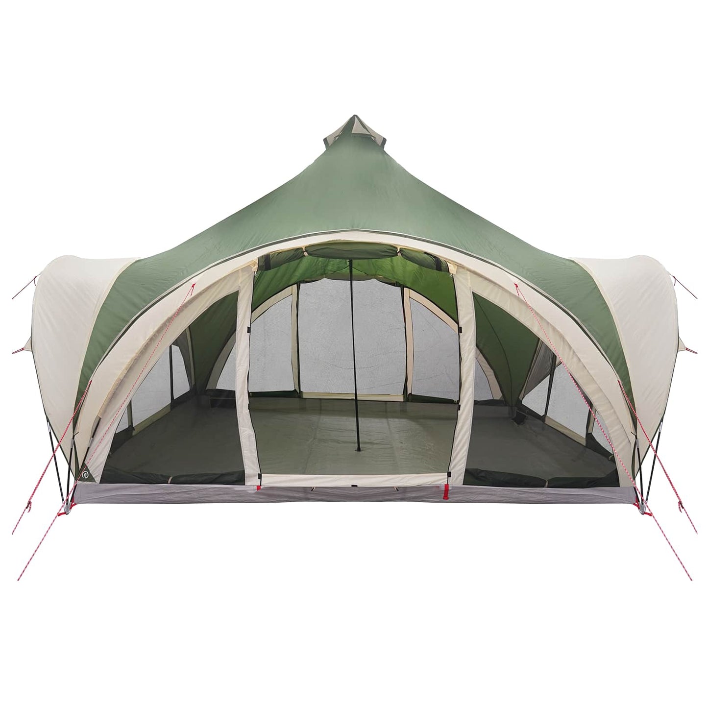 Tipi Tent with Roof Green 6-Person Polyester and Steel