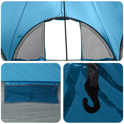 Tipi Tent with Roof Blue 6-Person Polyester and Steel