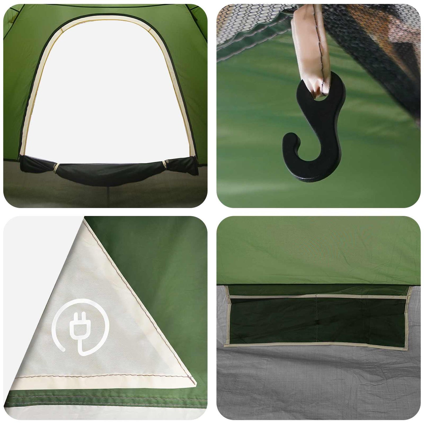 Camping Tent with Roof with Air Vent Green 190 x 140 x 105 cm