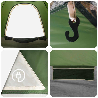 Camping Tent with Roof with Air Vent Green 190 x 140 x 105 cm