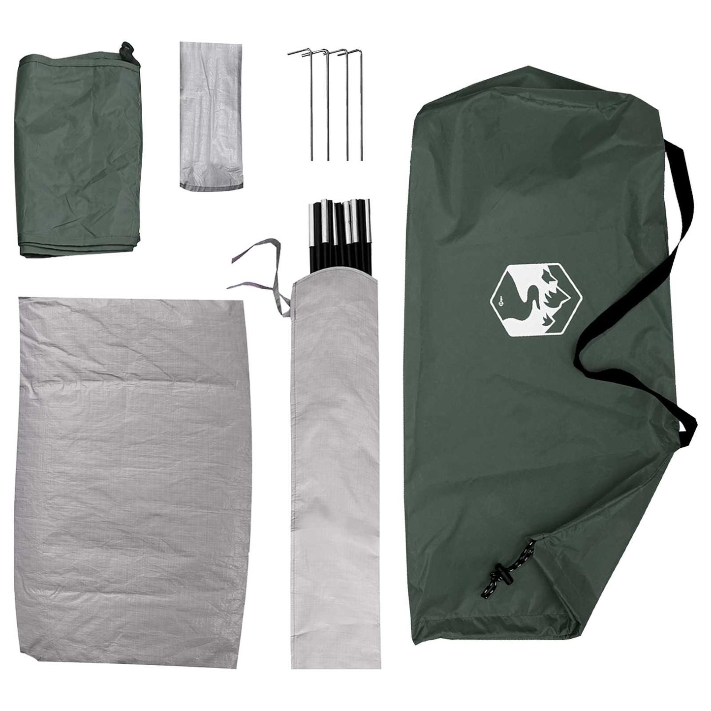Camping Tent with Roof Army Green 190 x 140 x 105 cm