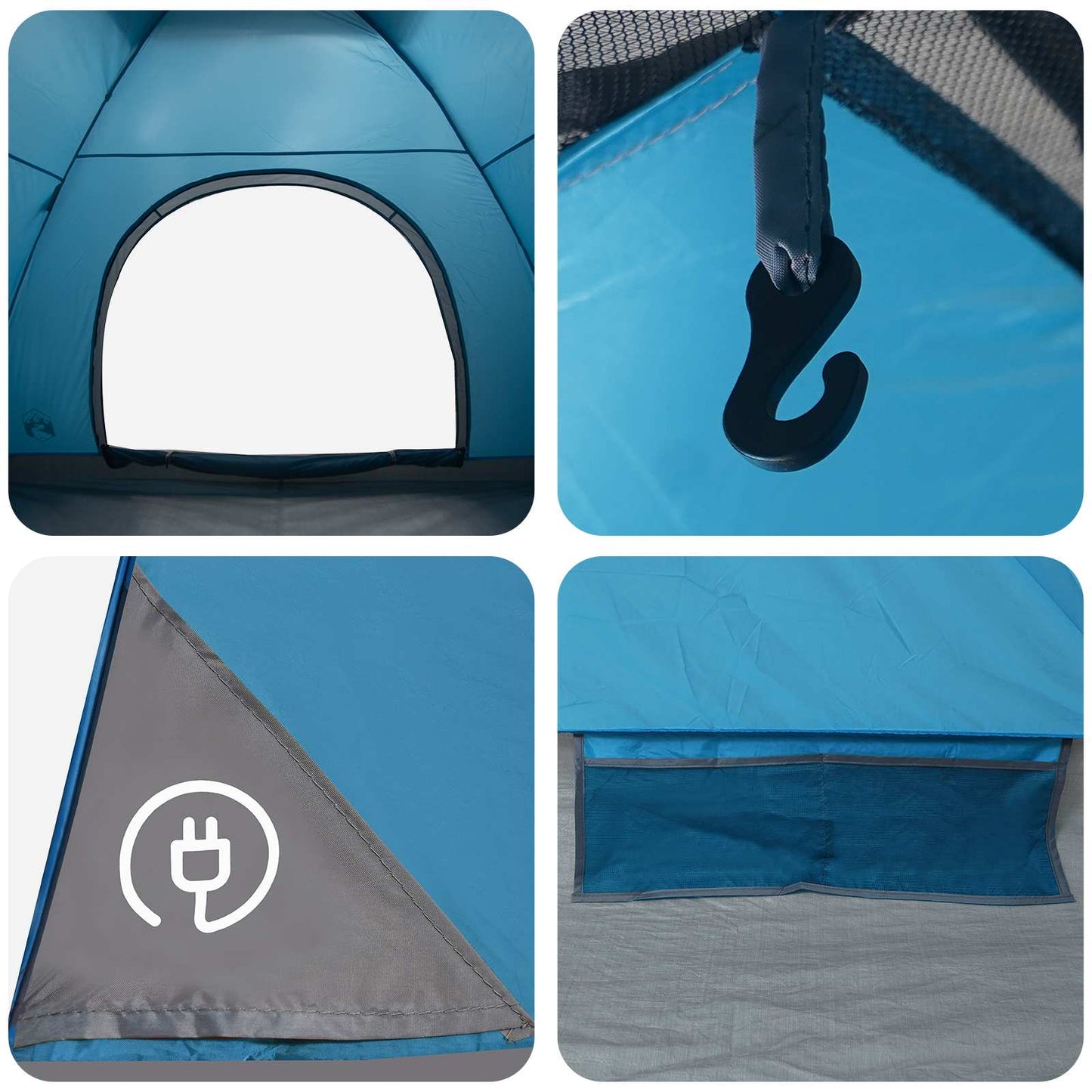 Camping Tent with Roof with Air Vent Blue 275 x 215 x 125 cm