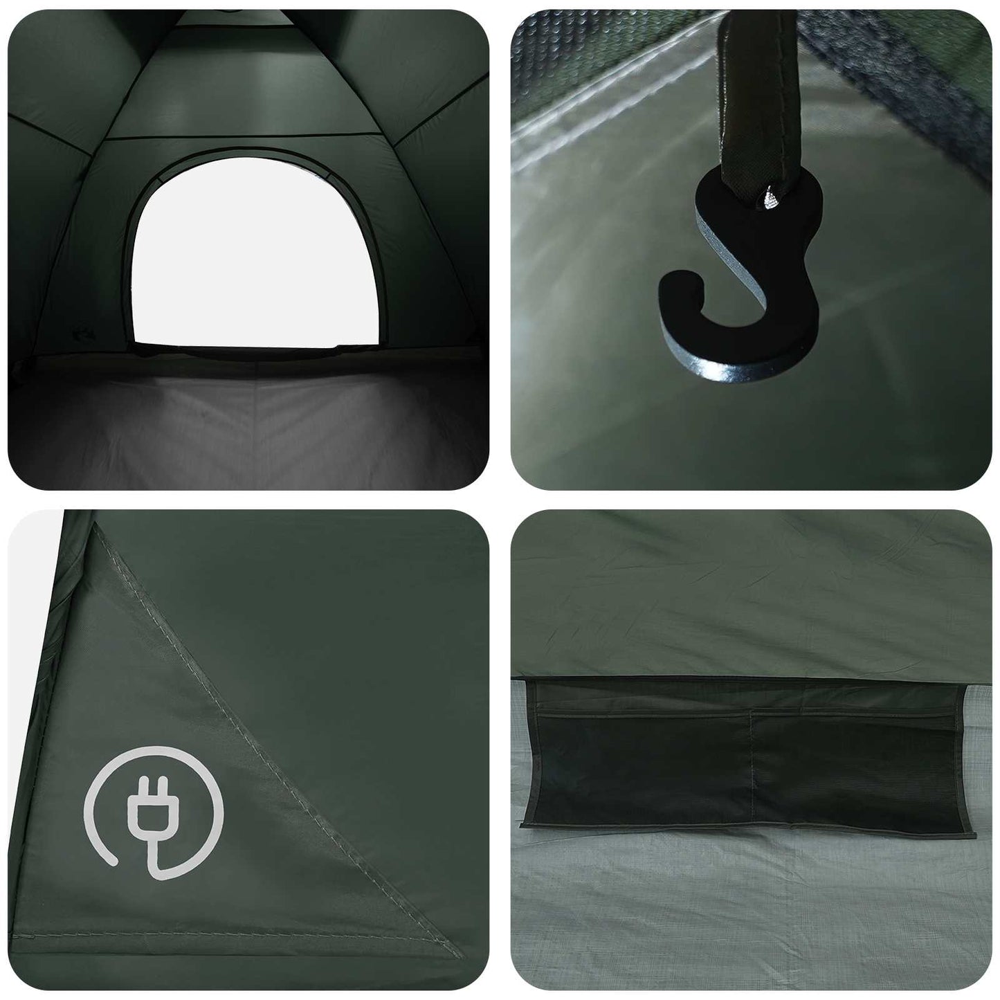 Camping Tent with Roof Army Green 275 x 215 x 125 cm