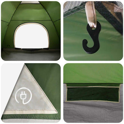 Camping Tent with Roof with Air Vent Green 335 x 275 x 180 cm