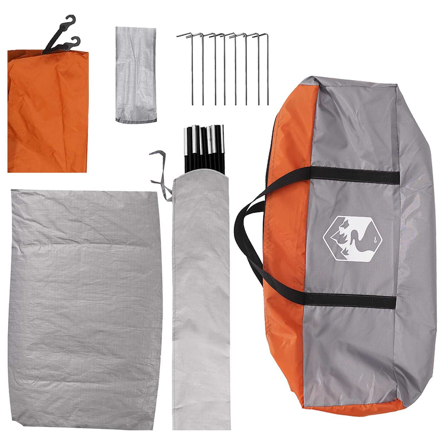 Camping Tent with Roof Grey and Orange 335 x 275 x 180 cm