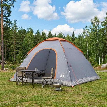 Camping Tent with Roof Grey and Orange 335 x 275 x 180 cm