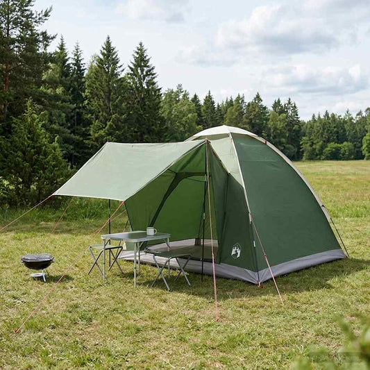 Camping Tent with Roof Green 2-Person Polyester and Steel