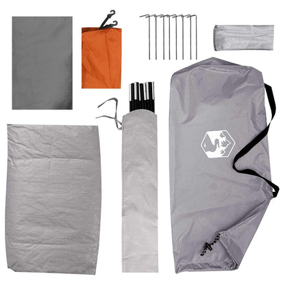 Camping Tent Grey and Orange 2-Person Polyester and Steel