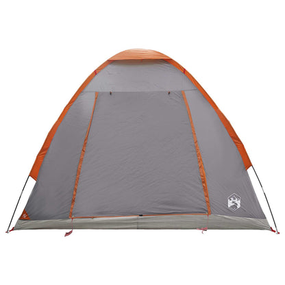 Camping Tent Grey and Orange 2-Person Polyester and Steel