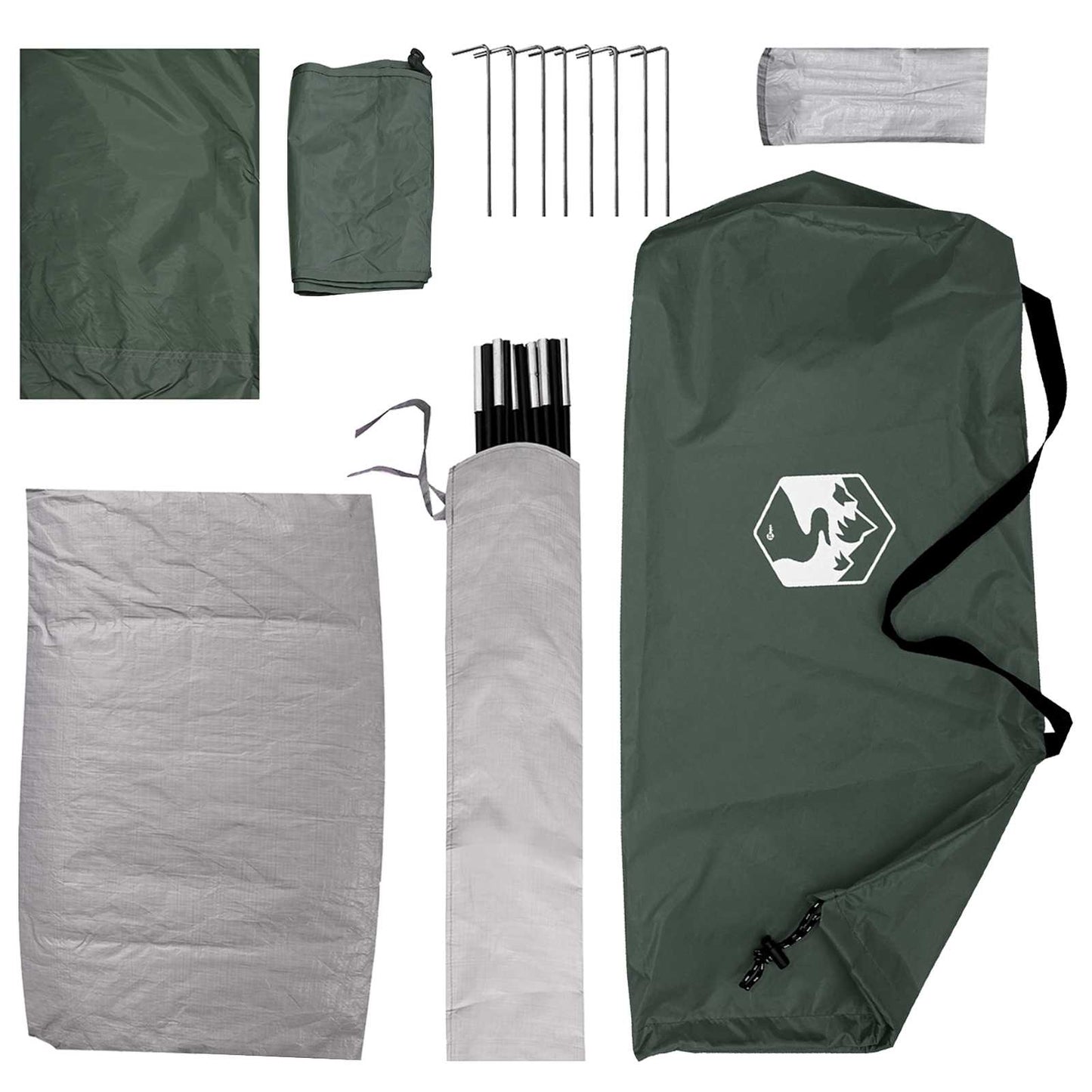 Camping Tent Army Green 190 x 140 x 105 cm Polyester and Steel