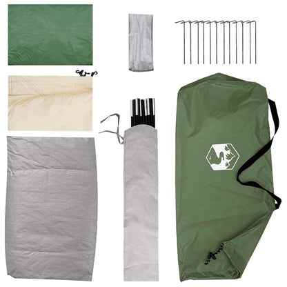 Camping Tent with Roof Green 4-Person Polyester and Steel