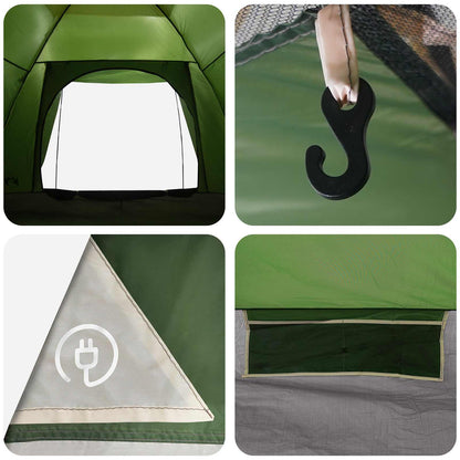Camping Tent with Roof Green 4-Person Polyester and Steel