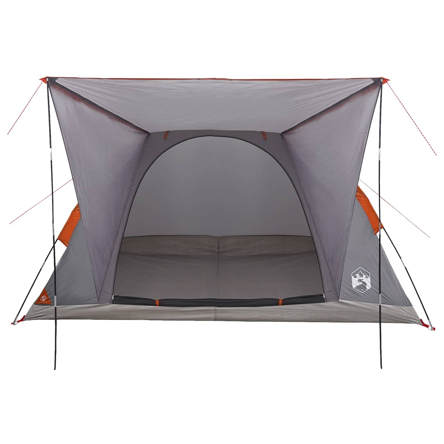 Camping Tent Grey and Orange 4-Person Polyester and Steel