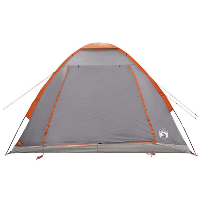 Camping Tent Grey and Orange 4-Person Polyester and Steel