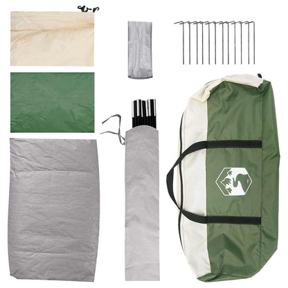 Camping Tent with Roof Green 6-Person Polyester and Steel