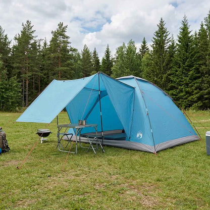 Camping Tent with Roof Blue 6-Person Polyester and Steel
