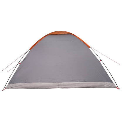 Camping Tent Grey and Orange 6-Person Polyester and Steel