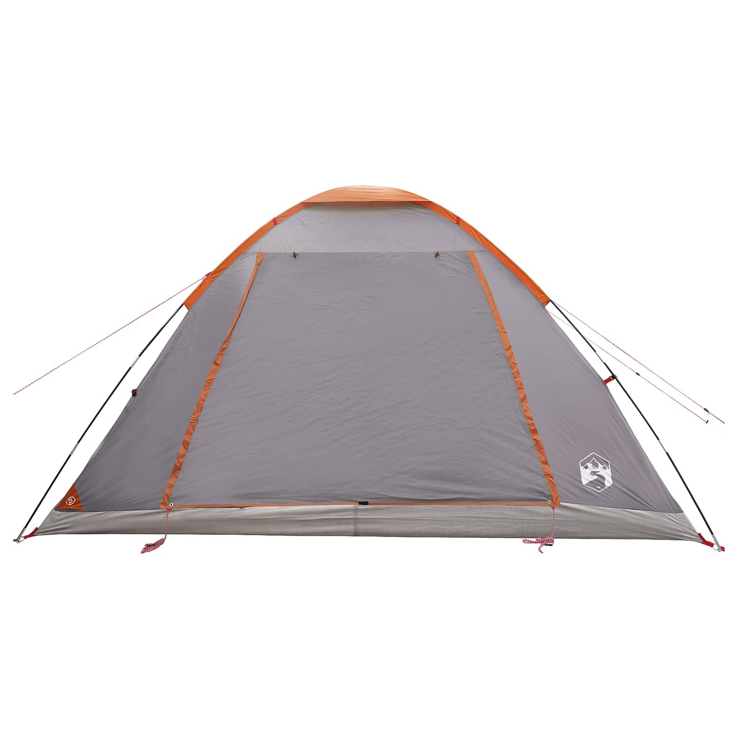 Camping Tent Grey and Orange 6-Person Polyester and Steel