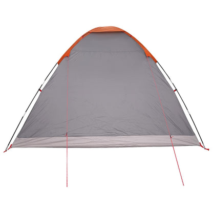 Camping Tent Grey and Orange 6-Person Polyester and Steel