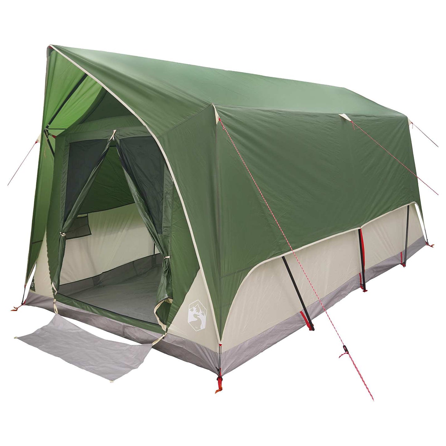 Tunnel Tent with Roof Green 8-Person Polyester and Steel