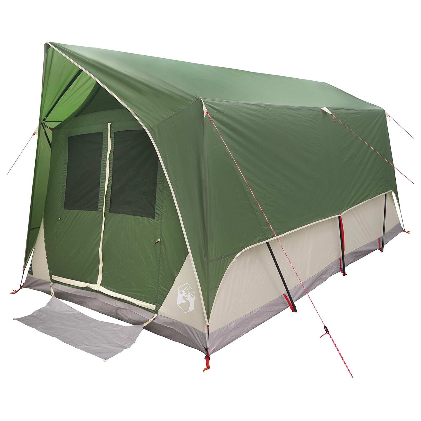 Tunnel Tent with Roof Green 8-Person Polyester and Steel