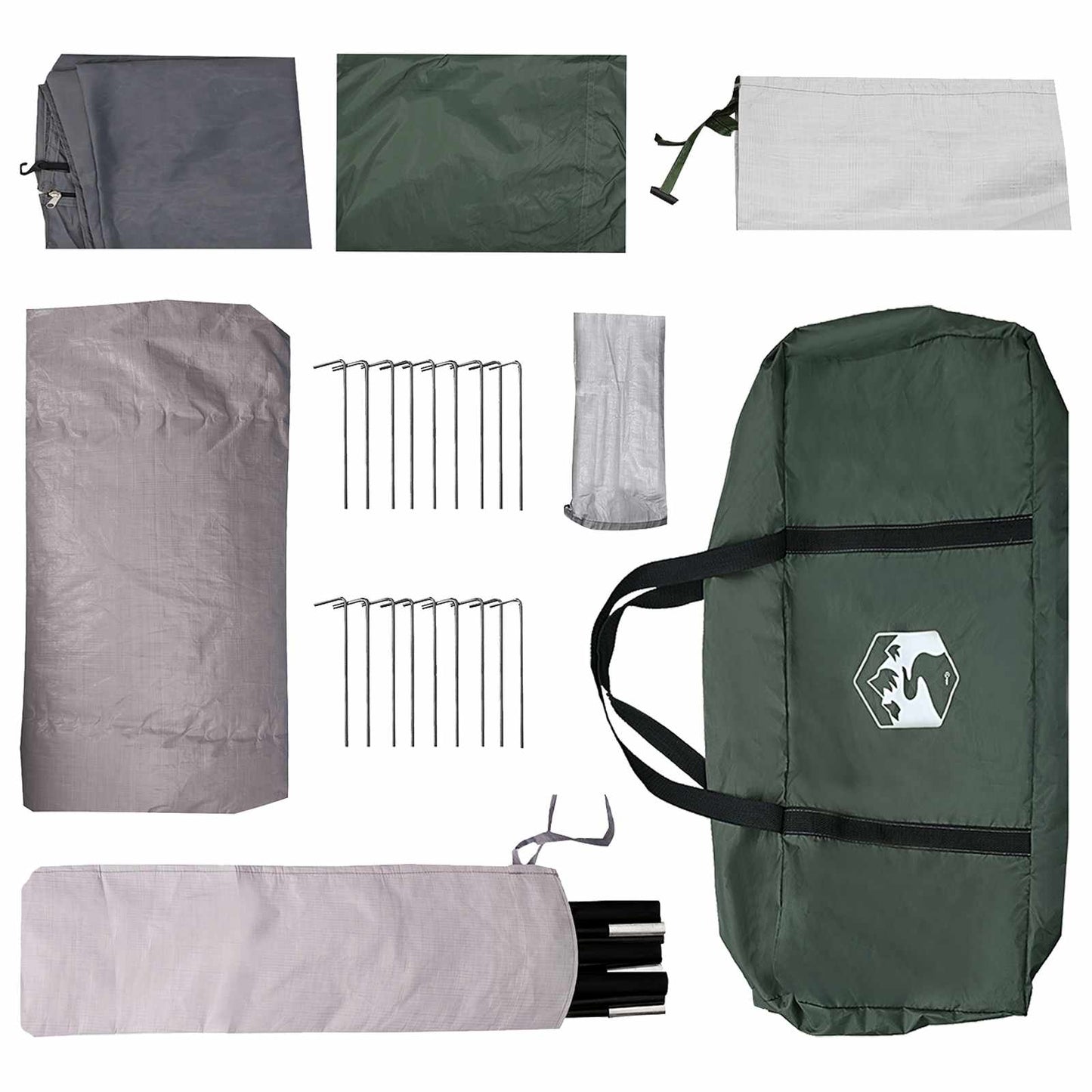 Tunnel Tent with Roof Army green 8-Person Polyester and Steel