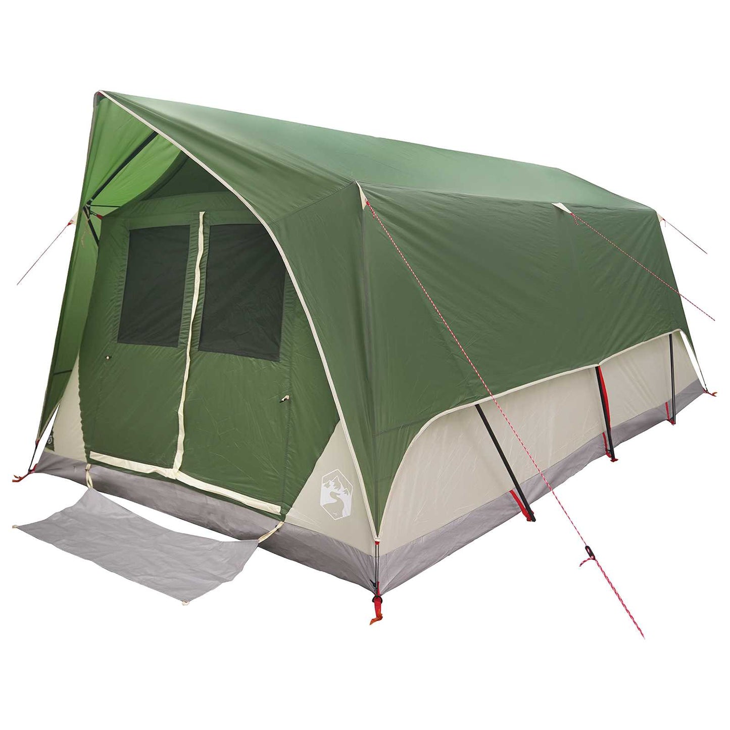 Tunnel Tent with Roof Green 10-Person Polyester and Steel