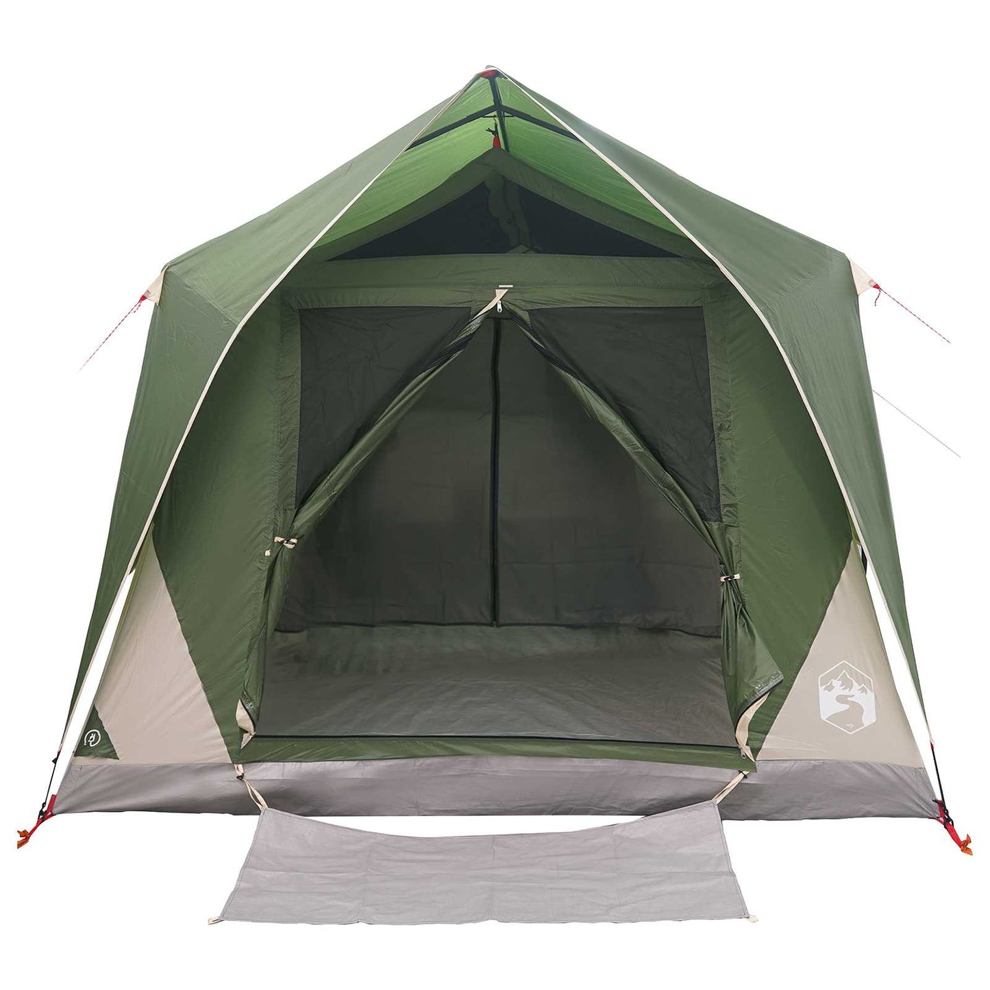 Tunnel Tent with Roof Green 10-Person Polyester and Steel