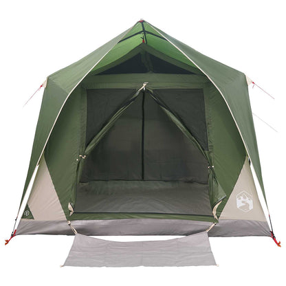 Tunnel Tent with Roof Green 10-Person Polyester and Steel
