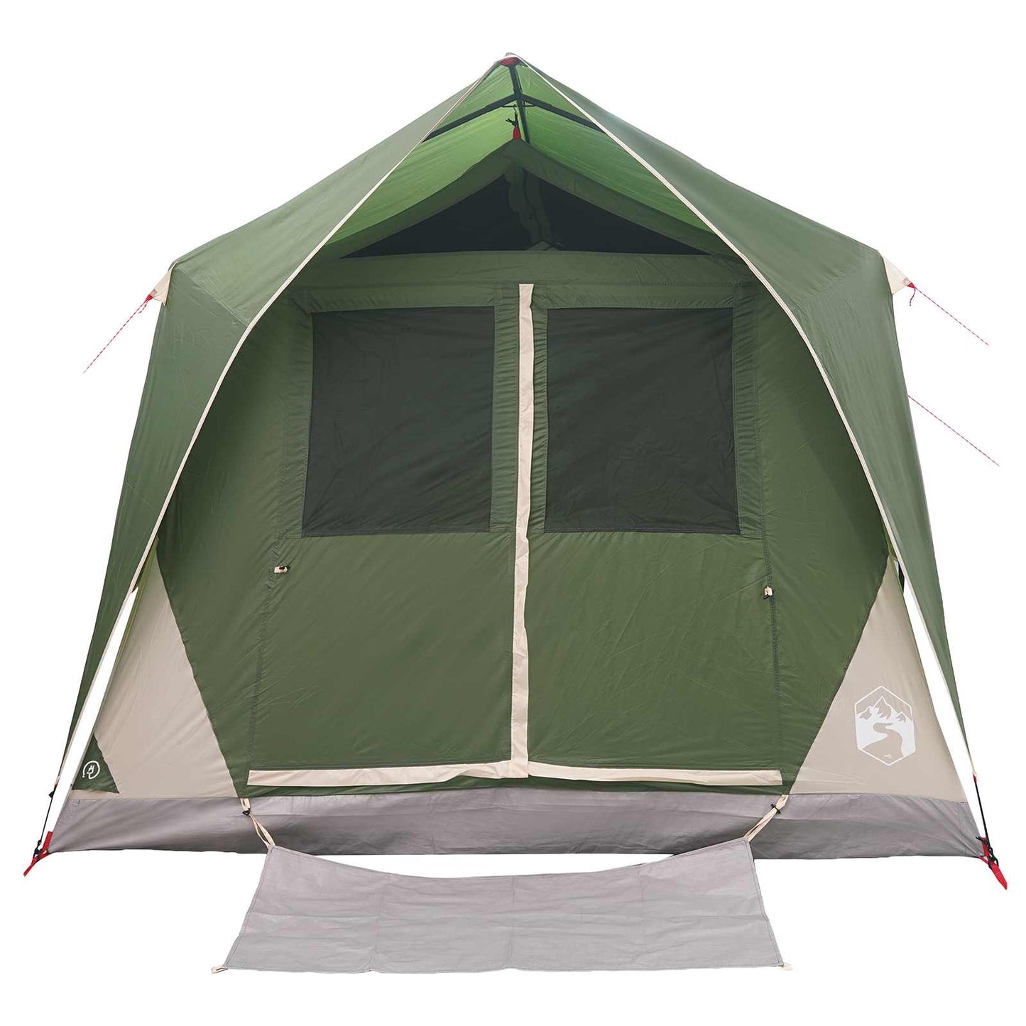 Tunnel Tent with Roof Green 10-Person Polyester and Steel