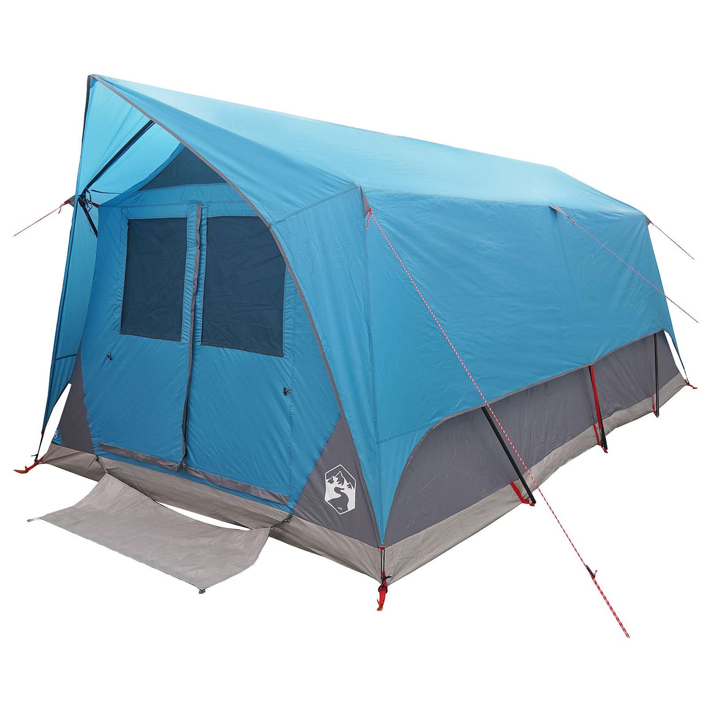Tunnel Tent with Roof Blue 10-Person Polyester and Steel