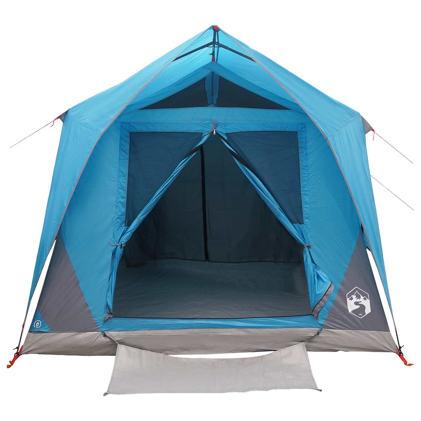 Tunnel Tent with Roof Blue 10-Person Polyester and Steel