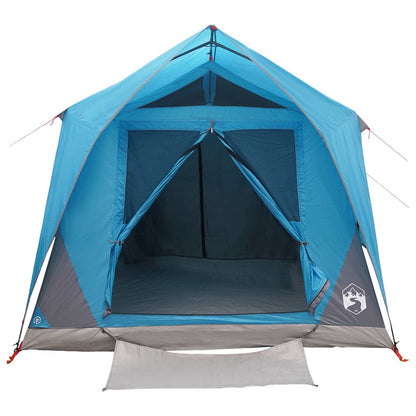 Tunnel Tent with Roof Blue 10-Person Polyester and Steel