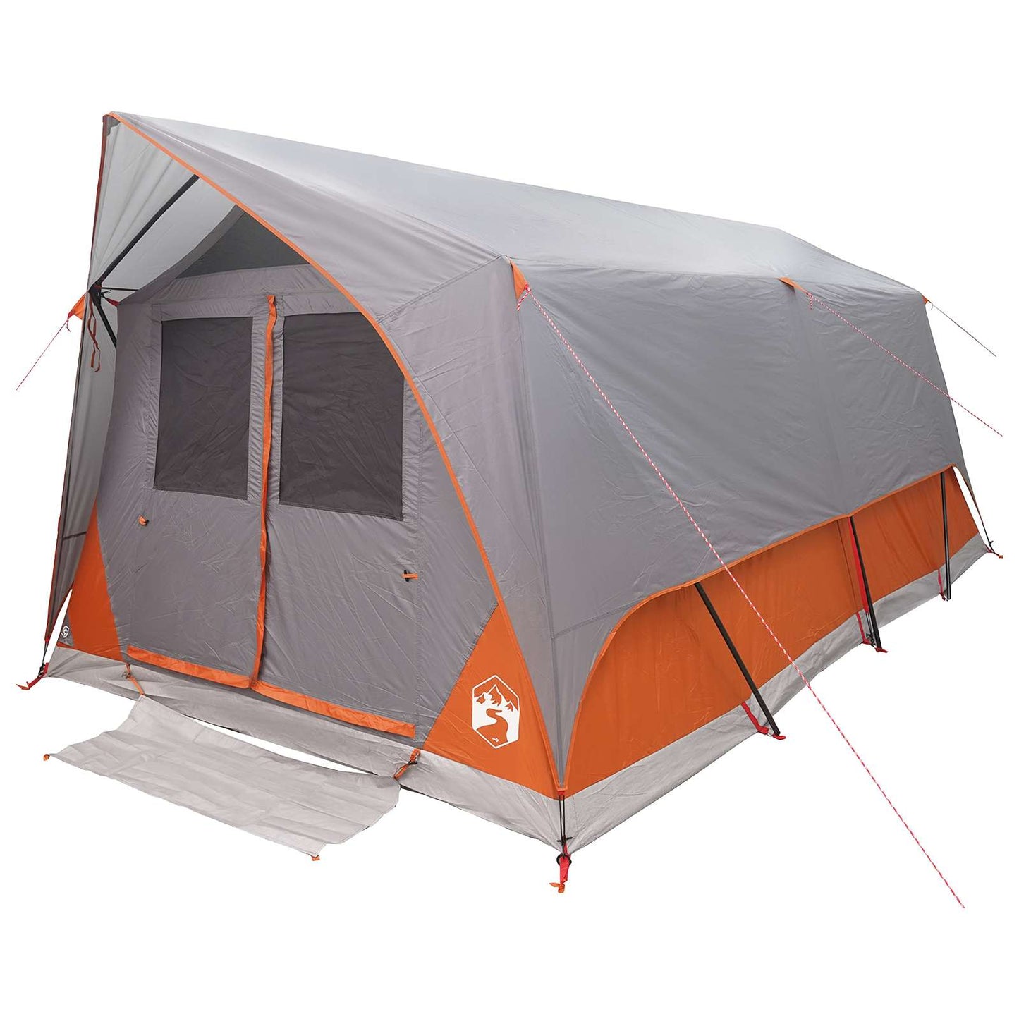 Tunnel Tent Grey and Orange 10-Person Polyester and Steel