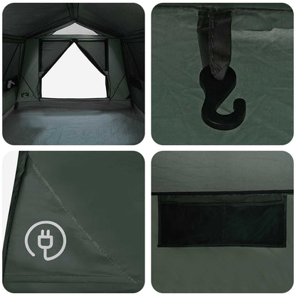 Tunnel Tent with Roof Army green 10-Person Polyester and Steel