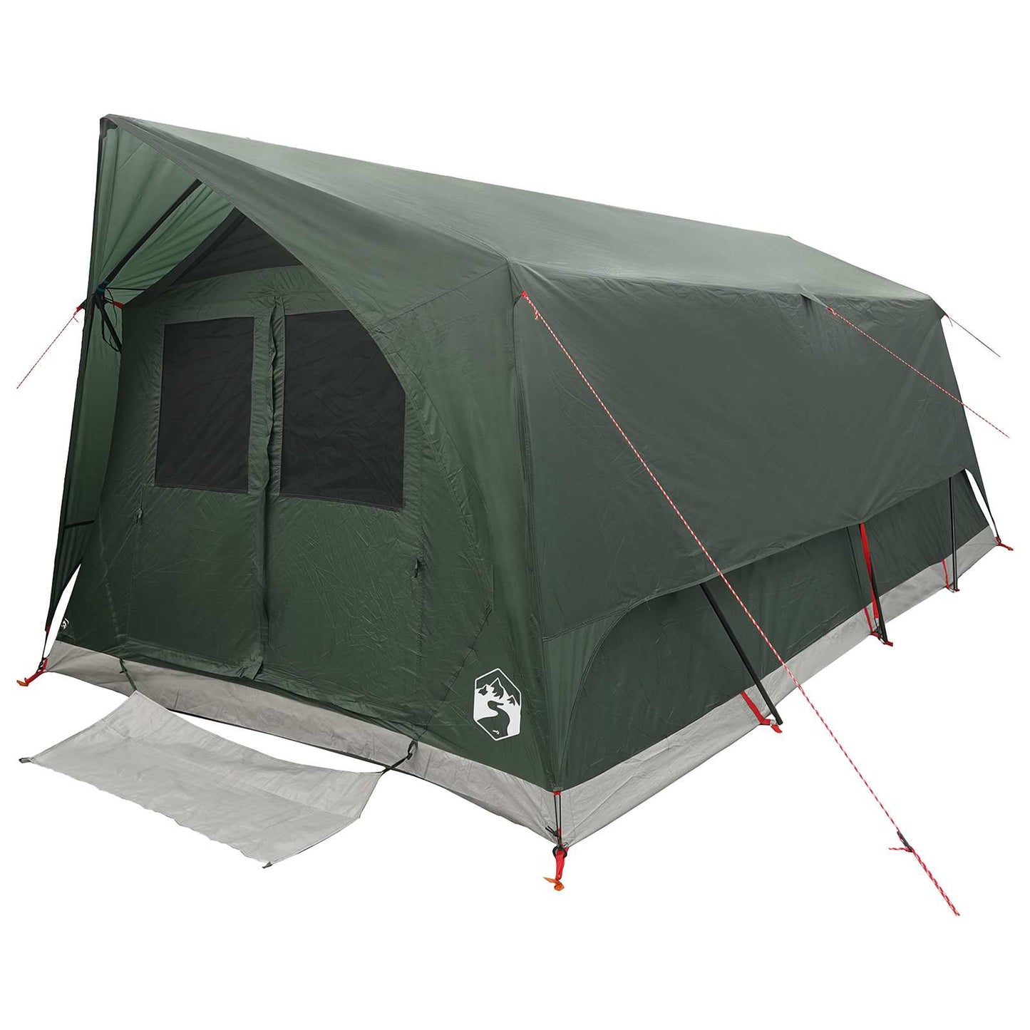 Tunnel Tent with Roof Army green 10-Person Polyester and Steel