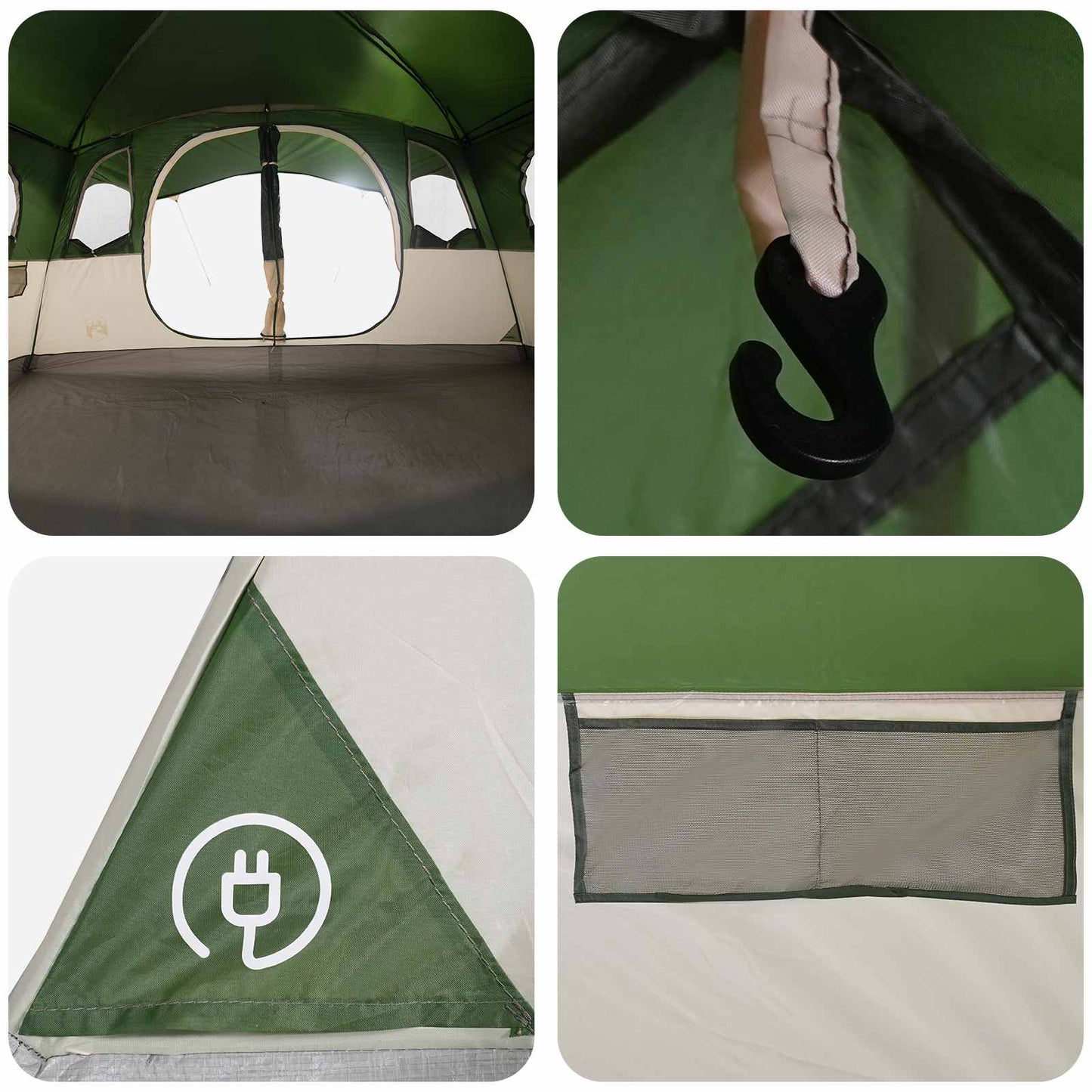 Tunnel Tent Green 366 x 244 x 198 cm Polyester and Steel