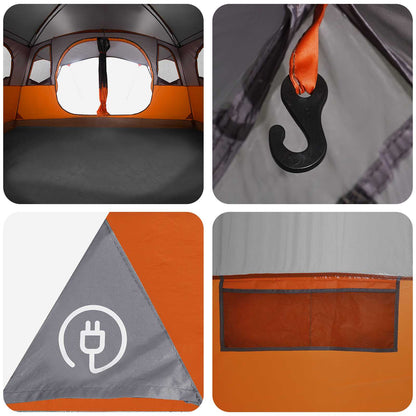 Tunnel Tent with Roof Grey and Orange 366 x 244 x 198 cm
