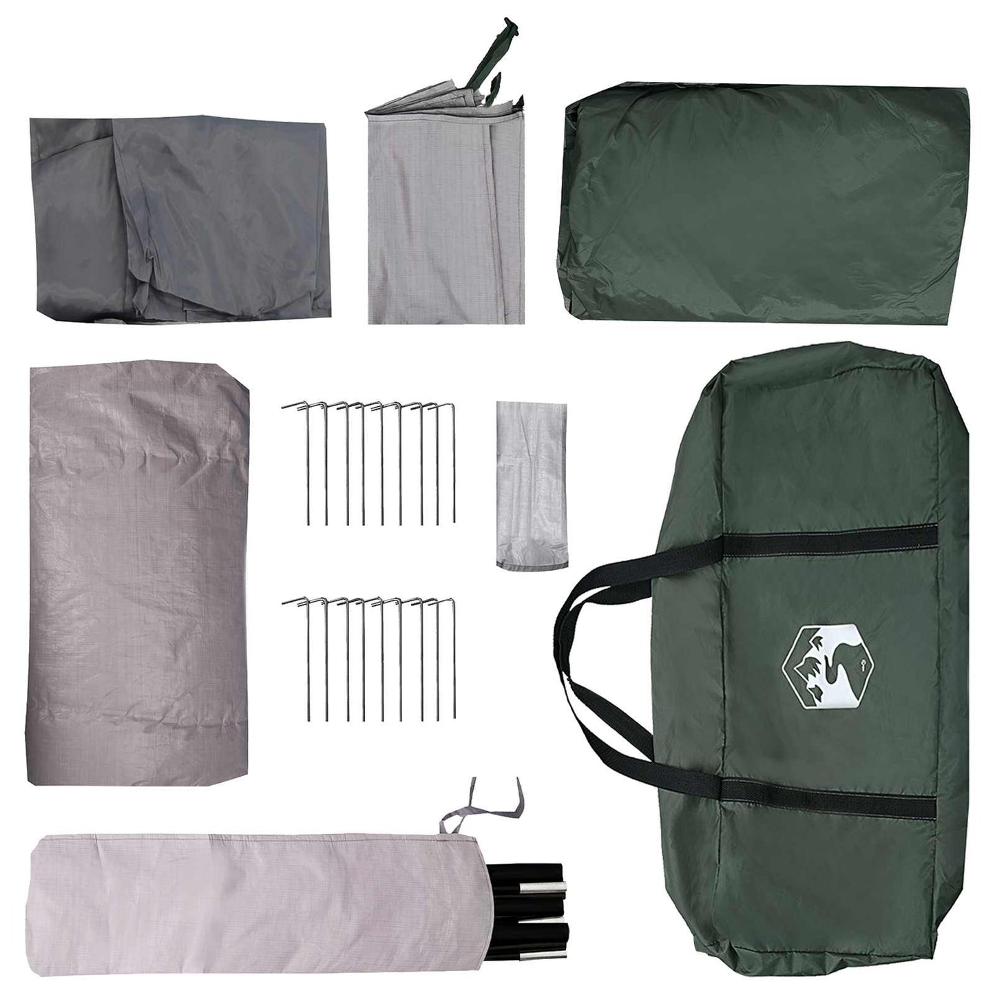 Tunnel Tent Army Green 366 x 244 x 198 cm Polyester and Steel