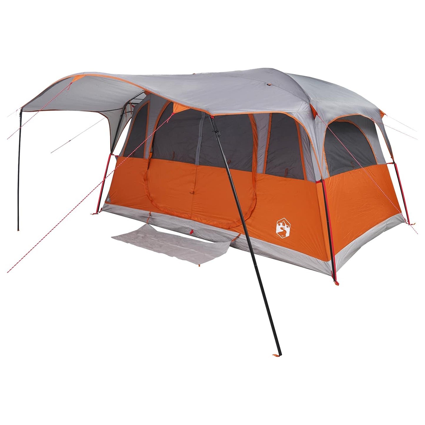 Tunnel Tent with Roof Grey and Orange 427 x 305 x 205 cm