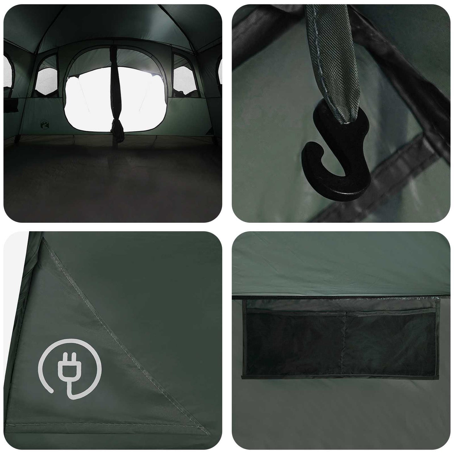 Tunnel Tent Army Green 427 x 305 x 205 cm Polyester and Steel