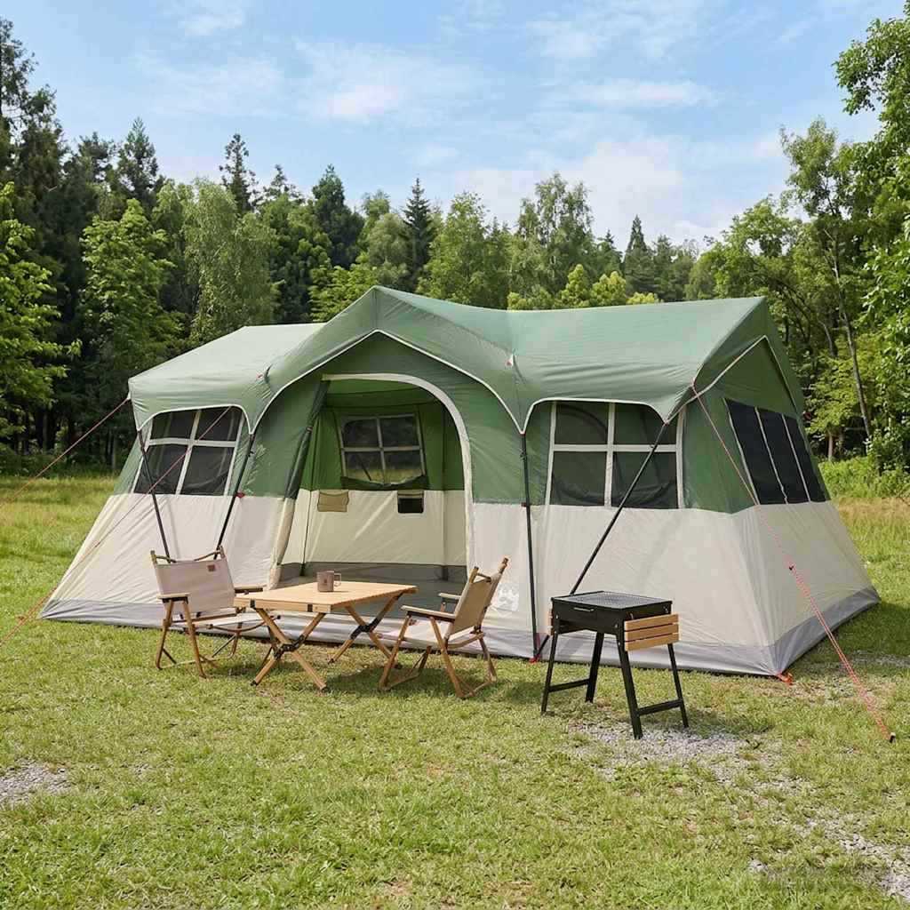 Family Tent Green 487 x 340 x 216 cm Polyester and Steel